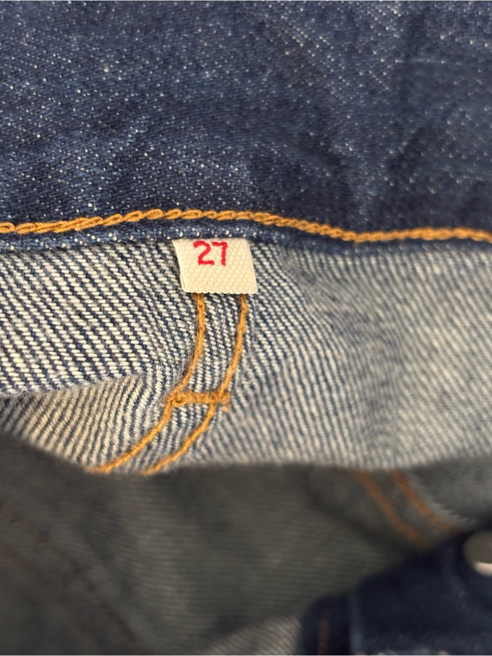 Levi’s Blue Denim Button Front A-Line Midi Skirt Size 27 - Picture 11 of 13